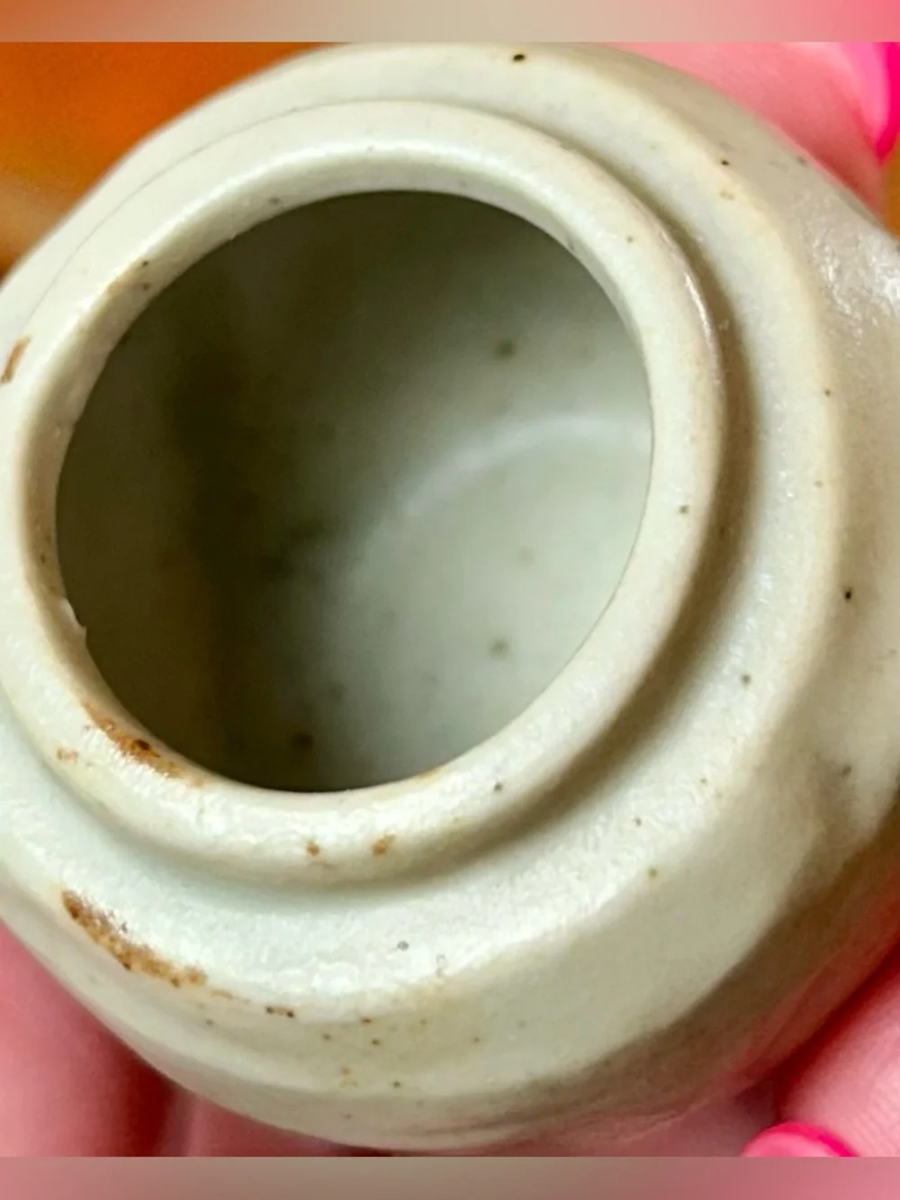 Vintage 1971 Vandor Japan Owl Mini Trinket Jar Bisque Stoneware